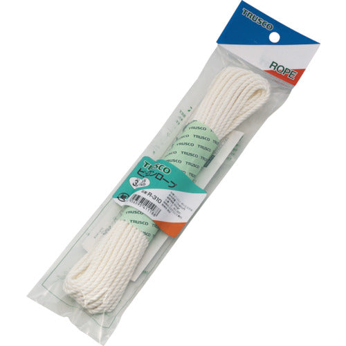TRUSCO Vinylon Rope, 3-strand, Wire diameter 6mm x length 10m, R-610, 1 roll