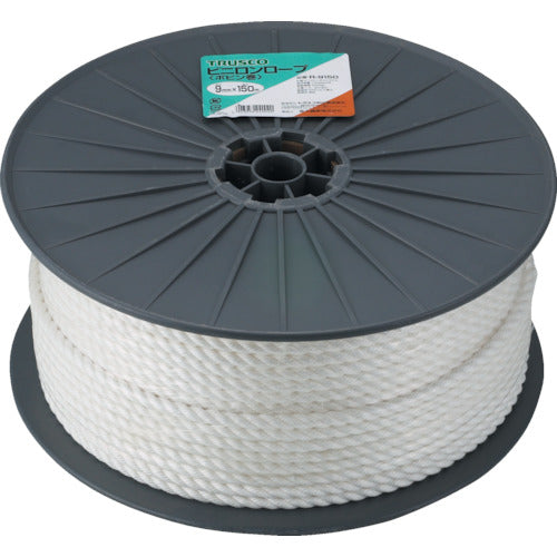 TRUSCO Vinylon Rope, 3-strand, Wire diameter 12mm x length 100m, R-12100, 1 roll