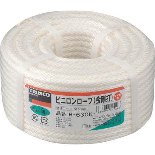 TRUSCO Vinylon Rope Kongo-uchi Wire diameter 6mm x length 30m R-630K 1 roll