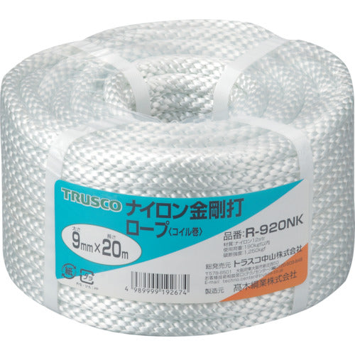ＴＲＵＳＣＯ　ナイロンロープ　金剛打　線径９ｍｍＸ長さ２０ｍ　R-920NK　1 巻