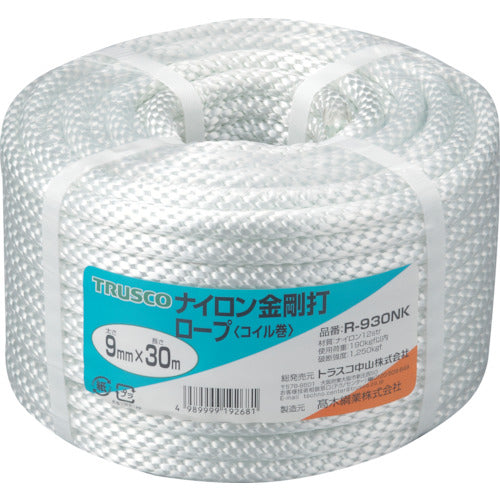 TRUSCO Nylon Rope, Kongo-uchi, Wire diameter 9mm x length 30m, R-930NK, 1 roll