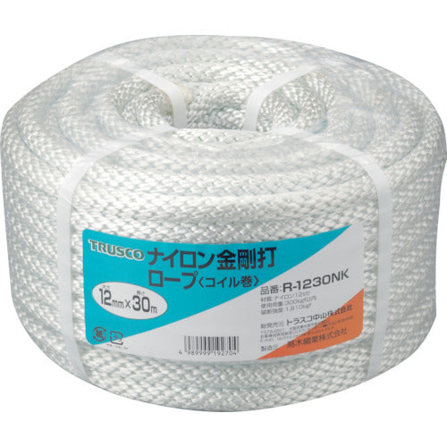 TRUSCO Nylon Rope, Kongo-uchi, Wire diameter 12mm x length 30m, R-1230NK, 1 roll