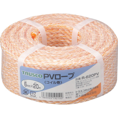 TRUSCO PV rope, 3 strands, wire diameter 6mm x length 20m, R-620PV, 1 roll