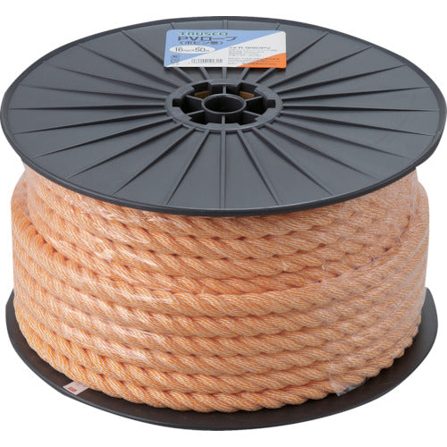 TRUSCO PV rope, 3 strands, wire diameter 16mm x length 50m, R-1650PV, 1 roll