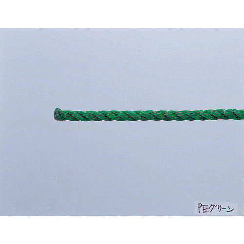 TRUSCO PE Green Rope, 3-strand, Wire diameter 6mm x Length 20m, R-620PEG, 1 roll