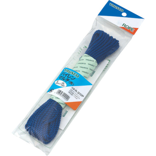 TRUSCO Pylen Color Rope, 3-strand, Wire diameter 3mm x Length 10m, Blue, R-310P, 1 roll