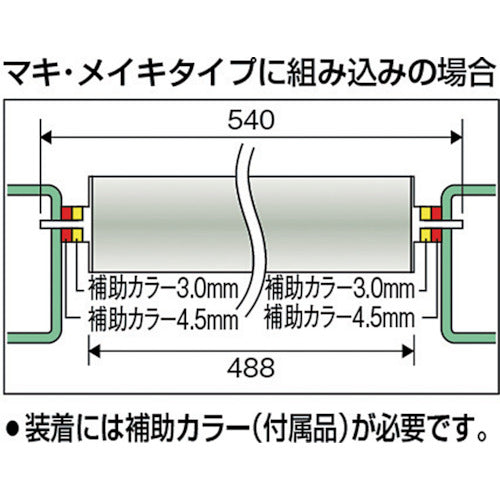 ＴＲＵＳＣＯ　取替用単品　スチールローラー　Φ５７×２．１ｔ　Ｗ５００　Ｓ付　VL57W500-21　1 本