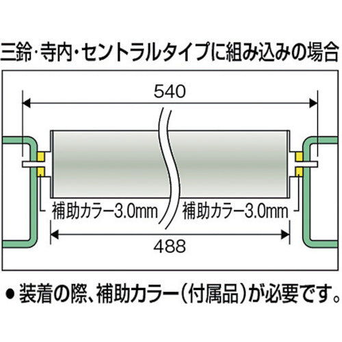 ＴＲＵＳＣＯ　取替用単品　スチールローラー　Φ５７×２．１ｔ　Ｗ５００　Ｓ付　VL57W500-21　1 本