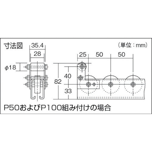 ＴＲＵＳＣＯ　ホイールコンベヤ用ストッパー　Ｈ４０　V38B-SP2　1 台