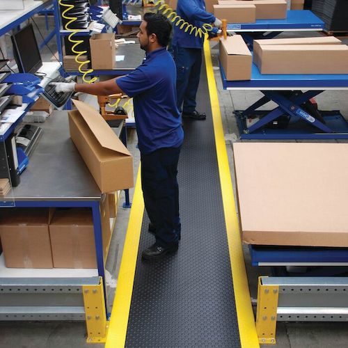 NOTRAX 피로 경감 매트 버블 소프트 레드 블랙 &amp; 옐로우 600X1800 417S0026BY 1장