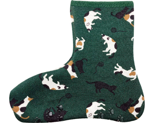 Warm socks ankle / 2003967-06 Jaremikeneko green 1 pair