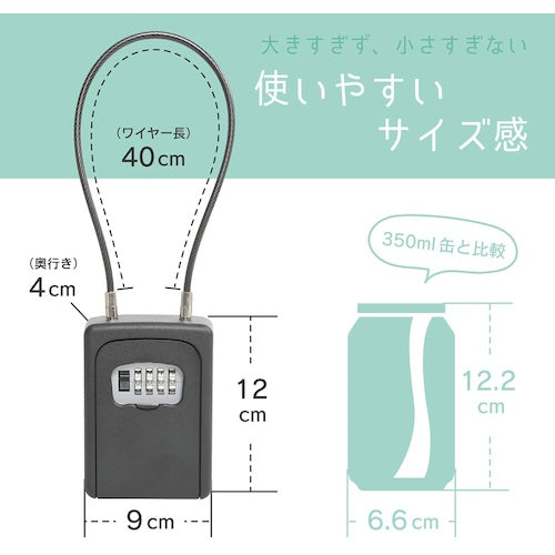 カール　キーボックス（ワイヤー吊り下げタイプ）　ブラック　CKB-S03-K　1 個