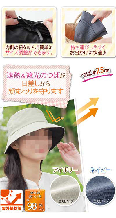 日差しをよける日傘帽子 / 051252800　アイボリー　1 個