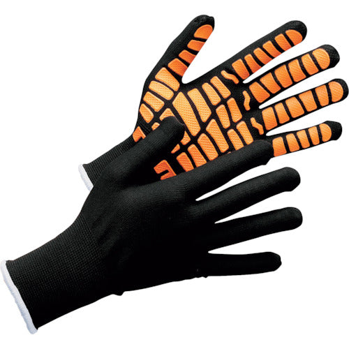 Midori Anzen Work Gloves High Grip MHG134 Black x Orange S MHG-134-BK/OR-S 1 pair