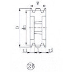 ＥＶＮ　ブッシングプーリー　ＳＰＢ　１３２ｍｍ　溝数４　SPB132-4　1 個