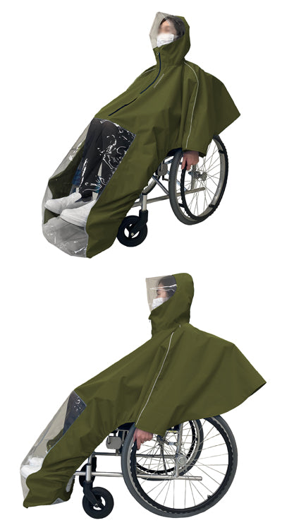 휠체어 레인은 장난감 판초 KS-002 / V0021AG 프리 사이즈 카키 1 착용