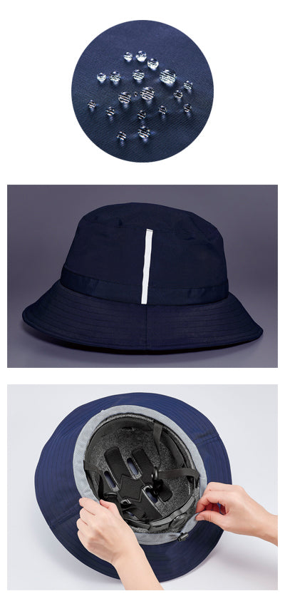Stylish Helmet and Rain Hat / 17706 Navy 1 set