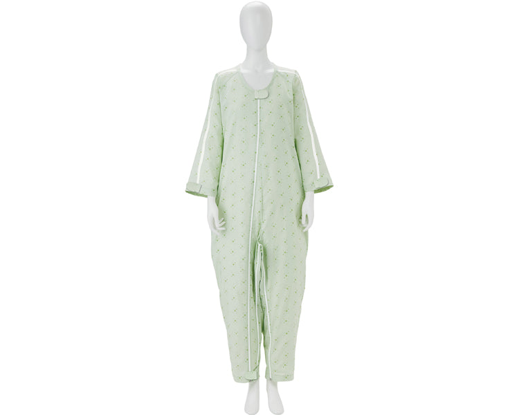 Soft care nightgown, full open type, three seasons / 106472 S, green, 1 piece