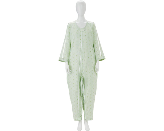Soft care nightgown, full open type, three seasons / 106474 L, green, 1 piece