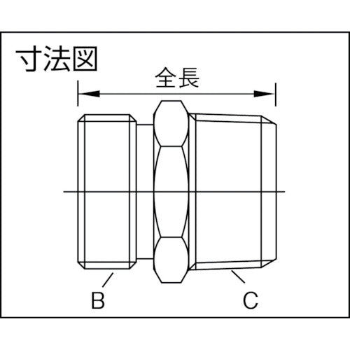 ＡＳＯＨ　フレキ用ニップル（Ｐニップル）　黄銅製　ＰＦ１／２×ＰＴ３／８　PN-1043　1 個