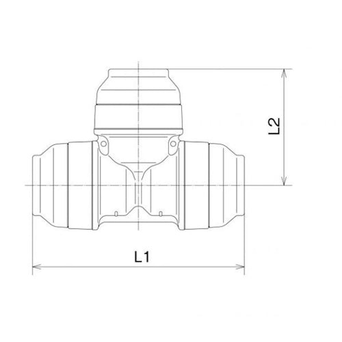 オンダ製作所　ダブルロックジョイントＰ　ＷＰＴ１型　異径チーズソケット　１６Ａ（ＰＥＸ）×１３Ａ×１３Ａ　WPT1A-161313-S　1 個