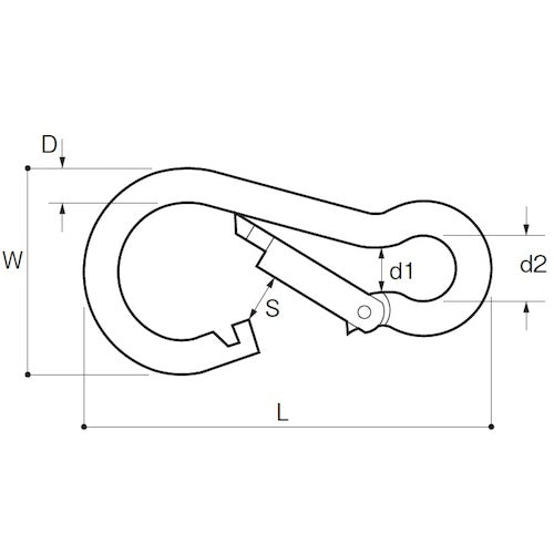 후지와라 카라비나 후크 5mm KF-5 1개