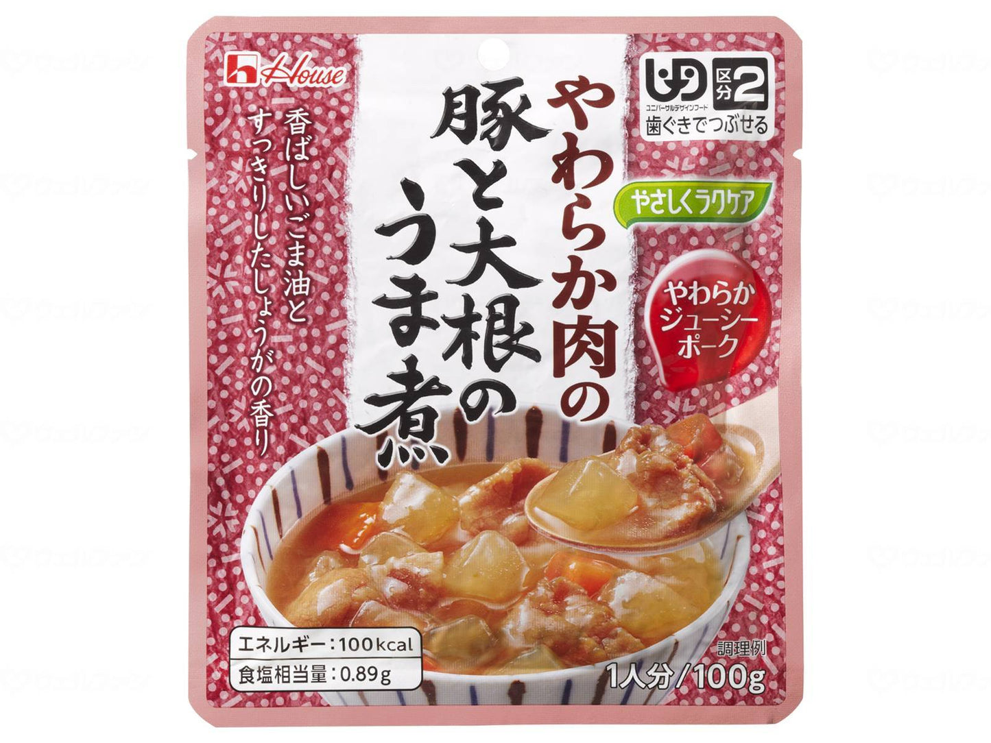 ハウスギャバンやさしくﾗｸｹｱ やわらか肉のﾚﾄﾙﾄ和風惣菜 個 豚と大根のうま煮