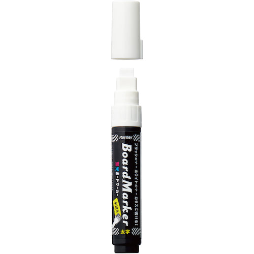 Raymay Fluorescent Board Marker, Bold White LBM1047W 1 pc