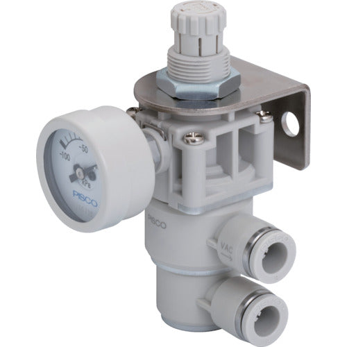 PISCO Vacuum Regulator Push Lock Type with φ30mm Negative Pressure Gauge Union Type RVZ8UG 1 pc