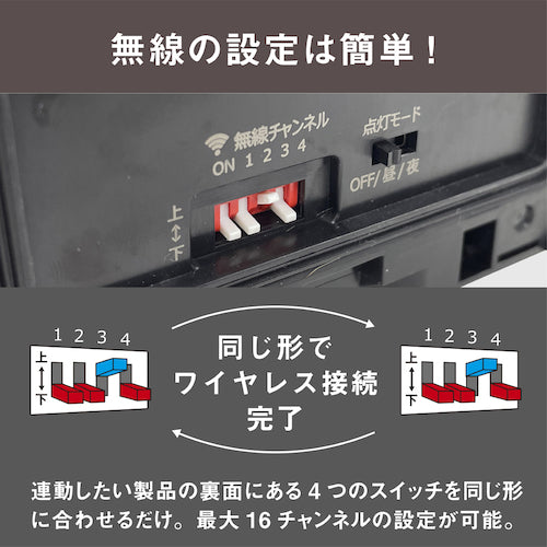 ｍｕｓａｓｈｉ　７Ｗ　１灯　無線連動センサーライト（送受信型）　W-600　1 台