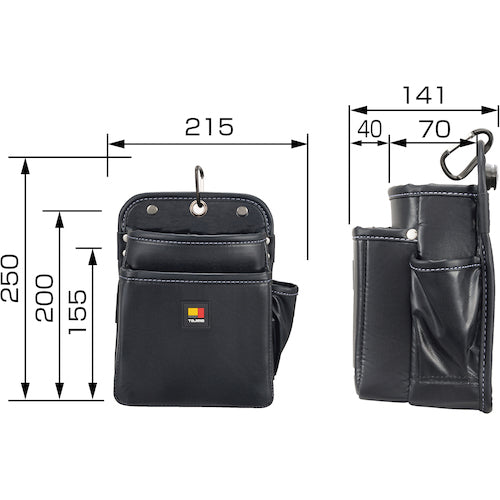 タジマ　着脱式腰袋　２段中　ツインフック　SFKBN-2M2H　1 個