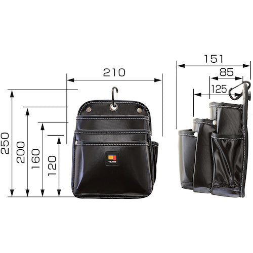 타지마 착탈식 허리봉투 3단 대 트윈 훅 SFKBN-3L2H 1개