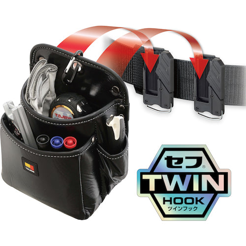Tajima Detachable Waist Bag G Nail Bag 3 Tier Large Twin Hook SFKBG-KG3L2H 1 pc