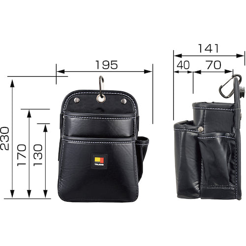 타지마 착탈식 허리봉투 2단 소 트윈 훅 SFKBN-2S2H 1개