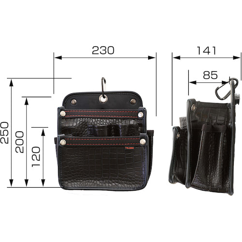 Tajima Detachable Waist Bag G Electrician 2-tier Large Twin Hook SFKBG-DK2L2H 1 pc