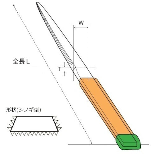 츠보산 쌍 야스리 5개형 시노기 중목 단품 SI00502P 1개