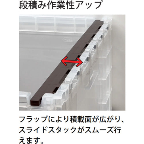 산코 접이식 컨테이너 561430 오리콘 랙 EP89B(단측 도어 없음) 투명/브라운 56143000TMBR 1개