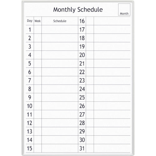 マグエックス　アプライマンスリースケジュールボード　MAMB-3042W-Y　1 枚
