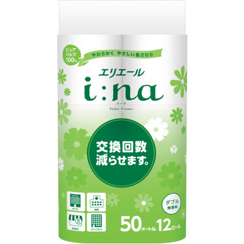 Elleair i:na Toilet Tissue Double 50m 12R Unscented (21000441/21001139) 21001139 1 CS