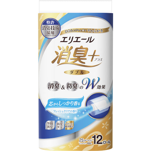 Elleair Deodorizing + Toilet Tissue with a strong scent of fresh clear scent 12R (double) 823582 1 CS