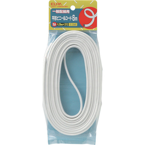 ELPA 평형 비닐 코드 VFF2.0×2C 6M 화이트 VFF-206H(W) 1개
