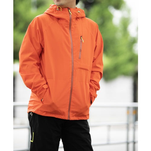 Makku 후디 라이트 레인 재킷 오렌지 EL AS8204L 1 착용