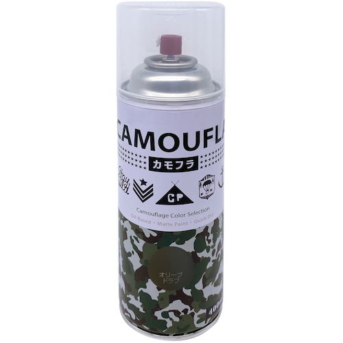 ニッぺ　迷彩　ミリタリー　アーミー　つやなしスプレー　カモフラスプレー　−ＣＡＭＯＵＦＬＡ−　４００ＭＬ　オリーブドラブ　　4976124876974　1 本