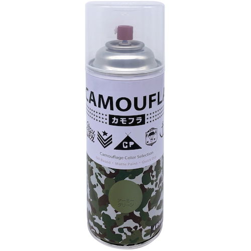 ニッぺ　迷彩　ミリタリー　アーミー　つやなしスプレー　カモフラスプレー　−ＣＡＭＯＵＦＬＡ−　４００ＭＬ　アーミーグリーン　　4976124876967　1 本