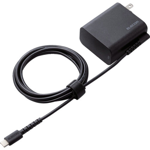 ELECOM AC adapter for notebook PCs, Type-C, USB PD compatible, 45W, cable integrated, 1.8m, black, ACDC-PD2545BK, 1 unit