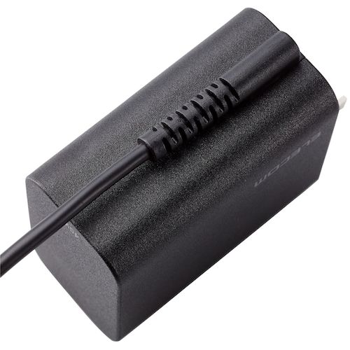 ELECOM AC adapter for notebook PCs, Type-C, USB PD compatible, 45W, cable integrated, 1.8m, black, ACDC-PD2545BK, 1 unit