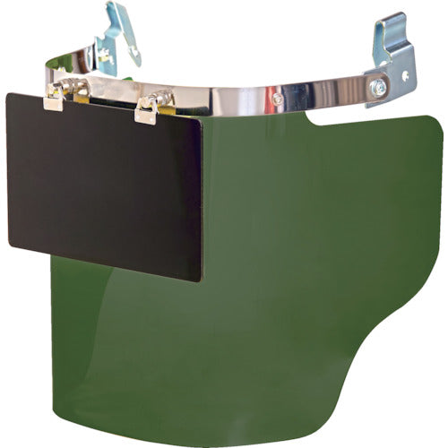 TRUSCO Helmet-mounted large disaster prevention mask, green (with front plate) LFSW-GN 1 piece