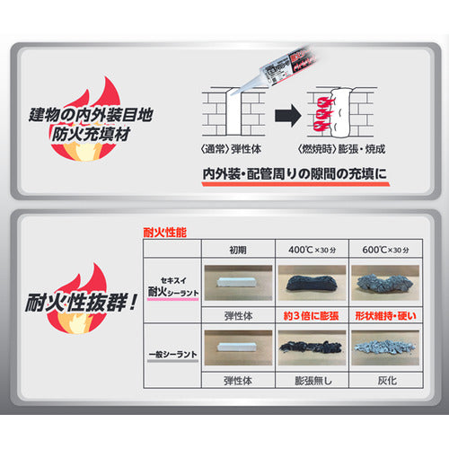 積水　セキスイ変成シリコーン耐火シーラント　グレー　３３３ｍｌ　TKSLG33　1 本