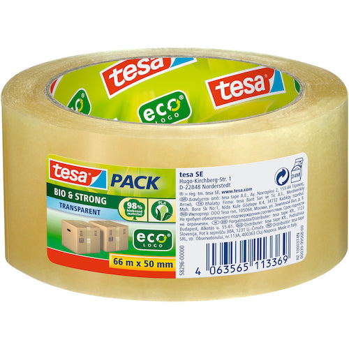 tesa PLA-based packaging tape (biomass-based) tesa 58296 transparent 50mm x 66m 58296-50-66 1 roll
