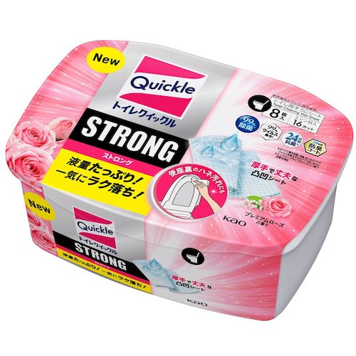 Ｋａｏ　トイレクイックル　ストロング　プレミアムローズの香り　容器入　８枚　417688　1 個